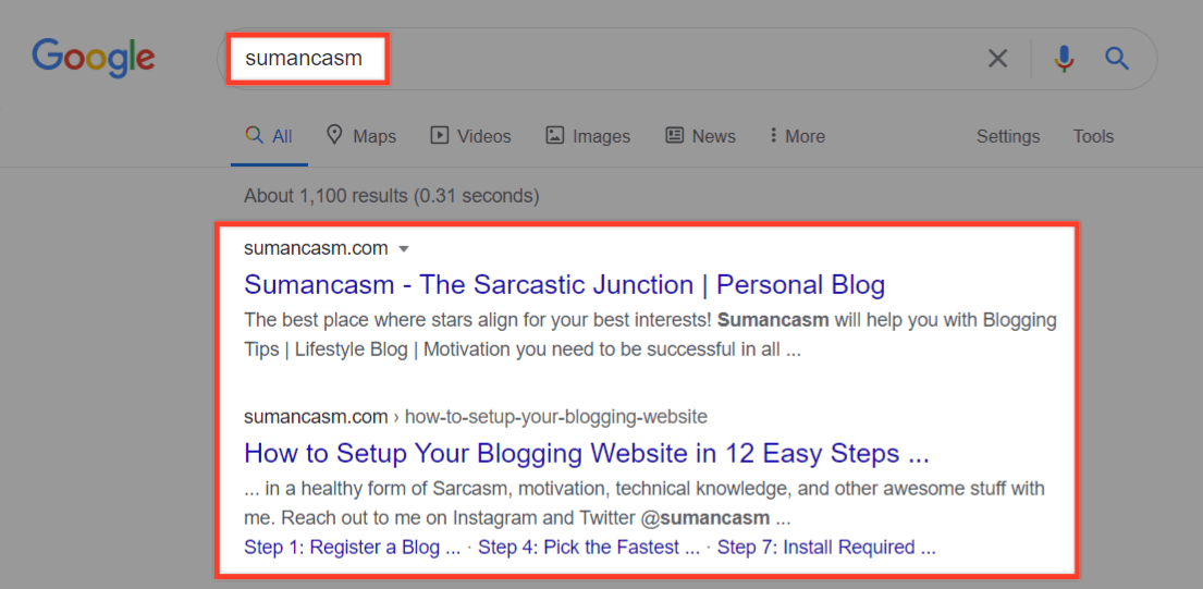sumancasm google search results